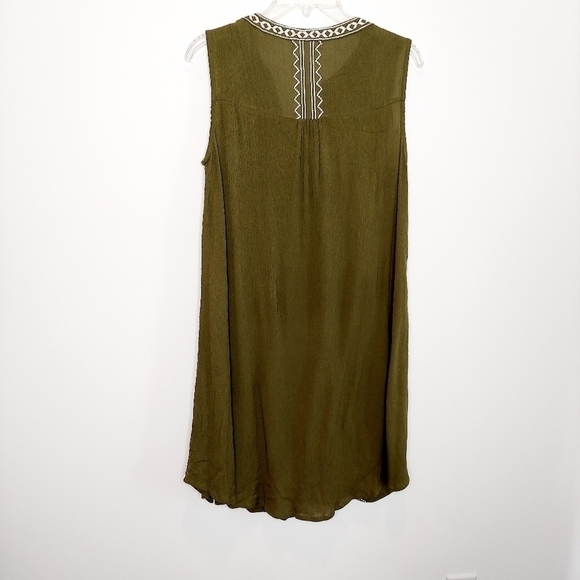 Joan Vass Green A-line Dress Embroidered Small - Picture 8 of 12